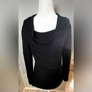 WHBM Black Cowl Neck Long Sleeve